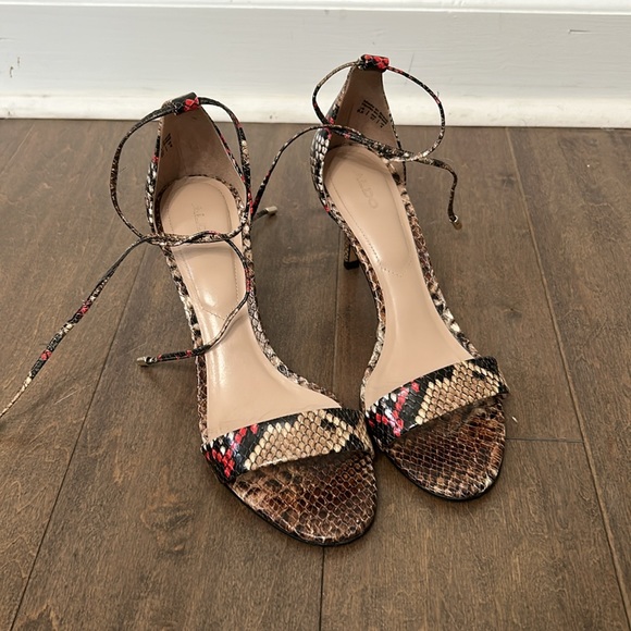 Snake skin open toe mini heel - Picture 6 of 6